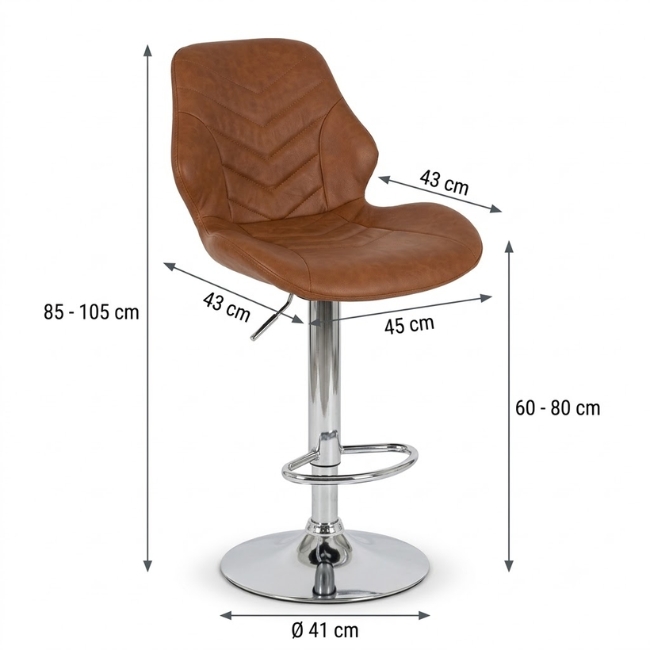 Ghế quầy đảo bếp bọc da cao cấp có tựa lưng: SG - 4139 - $hienthicat